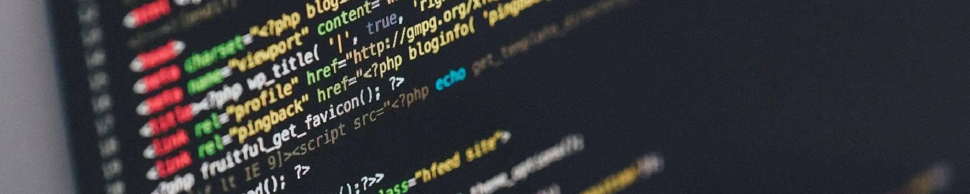 coding on a laptop screen